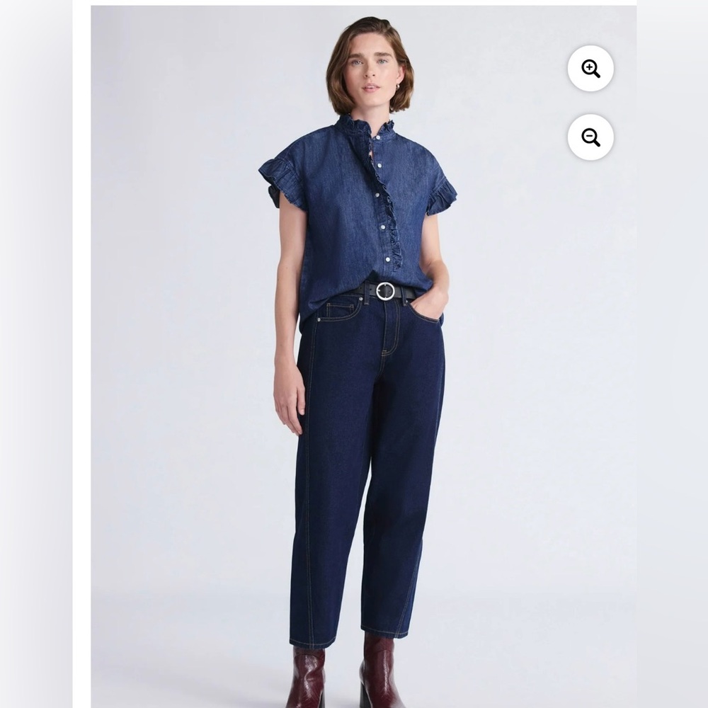Free Assembly Barrel Women's Relaxed Fit Dark Blue Jeans